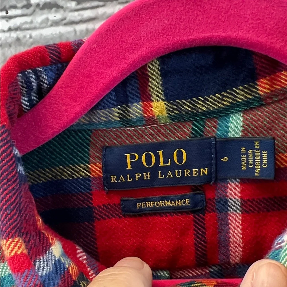 Ralph Lauren Red and‎ Blue Plaid Shirt